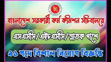 বাংলাদেশ সরকারি কর্ম কমিশন সচিবালয়ে নিয়োগ বিজ্ঞপ্তি ২০২২।  BPSC Job Circular 2022