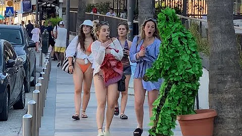 Bushman Scaring Pretty Girls Craziest Reaction