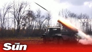 Ukrainian forces fires rockets at Russian positions near Kharkiv and Luhansk