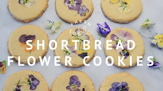EDIBLE FLOWER SHORTBREAD COOKIES  | healthy dessert recipes paleo + gluten-free + no eggs!
