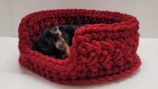 Easy Crochet Pet Bed Tutorial / Adjustable to any size