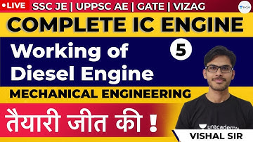 Complete IC Engine | WORKING OF DIESEL ENGINE | Lec 5 | Mechanical Engineering |SSC JE, GATE & UPPSC