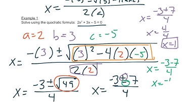 12.3 Solving Quadratics using Formula Video #1
