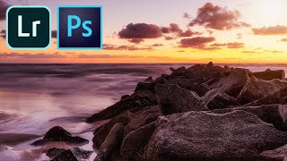 Beach Sunrise Photography Editing in Photoshop and Lightroom