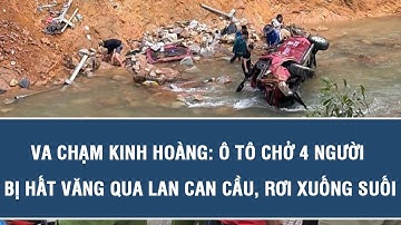 Tin nóng hôm nay: Va chạm kinh hoàng: Ô tô chở 4 người bị hất văng qua lan can cầu, rơi xuống suối