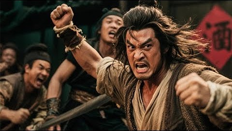 The mad beggar turns out to be a Shaolin Kung Fu master, his Drunken Fist crushes the thug!