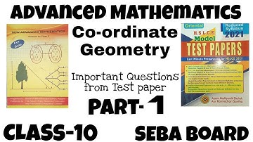 Advanced maths important questions for class-10,Co-ordinate Geometry, Seba Board #Hslc2022question