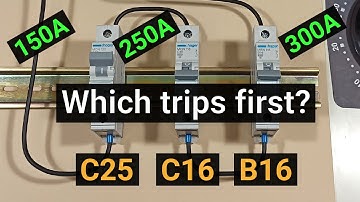 MCB В16 and C16 at 150-350A. Selectivity test B16 C16 C25