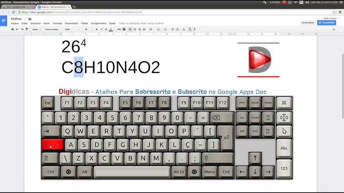 Como colocar um numero embaixo de uma letra CO2 