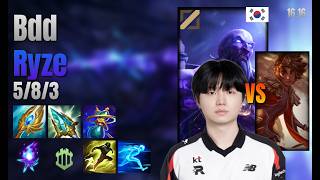 Bdd Mid Ryze vs Taliyah lol KR solo rank Full Game 16.16 | 비디디 라이즈 vs 탈리야