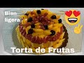 Torta de Frutas #18-Fruit Cake_Rellena con crema pastelera sin huevos_ Bien ligera