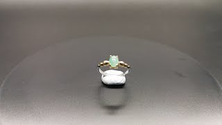 [210102-5-F-R-GL]纯手工制作果绿翡翠戒面女戒指  Hand-made Fruit Green color jade Ladies ring- 100%全天然A货翡翠
