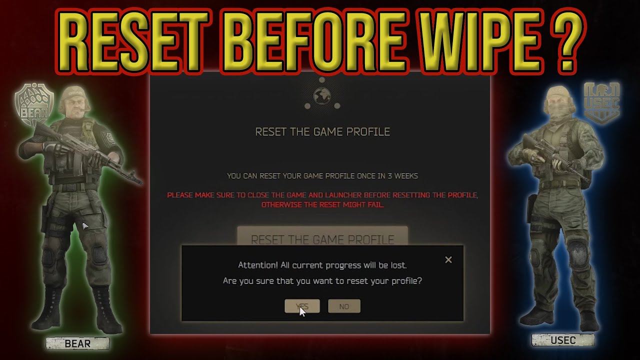 Should you RESET your account before WIPE? - Escape From Tarkov - YouTube