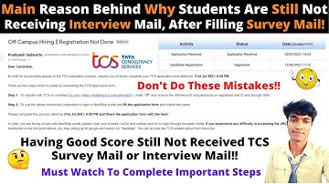 🔴Main Reason Behind Why Students Are Still Not Receiving Interview Mail, After Filling Survey Mail??