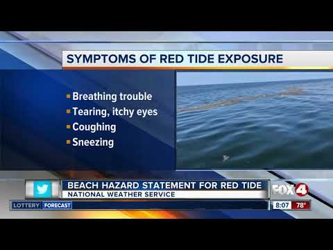 Beach hazard warning for red tide in Southwest Florida