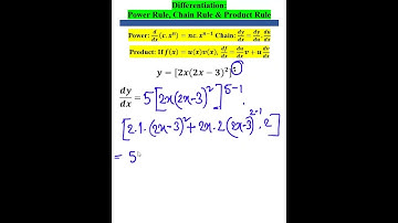 Differentiation - Power Rule, Chain Rule, Product Rule #shorts, #maths, #calculus