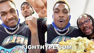 JERMALL CHARLO DAY AFTER BEATING DEREYVANCHENKO; GOBBLES UP VICTORY CELEBRATION W\/ FAMILY \& FRIENDS