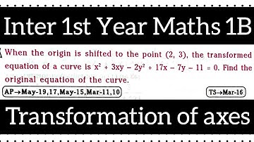 Transformation of axes in telugu@maths naresh eclass