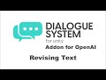 Dialogue System Addon for OpenAI - Revising Text