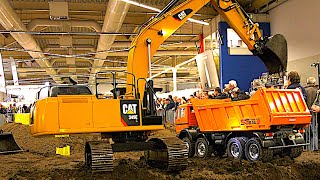BIG RC Construction Site Vehicles Scale 1/8 Excavator Trucks Caterpillar Dumper Dozer Tractor 2023