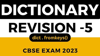 5-Python Dictionary Basics for CBSE CS Exam 2023 | Fromkeys() | Hindi Urdu