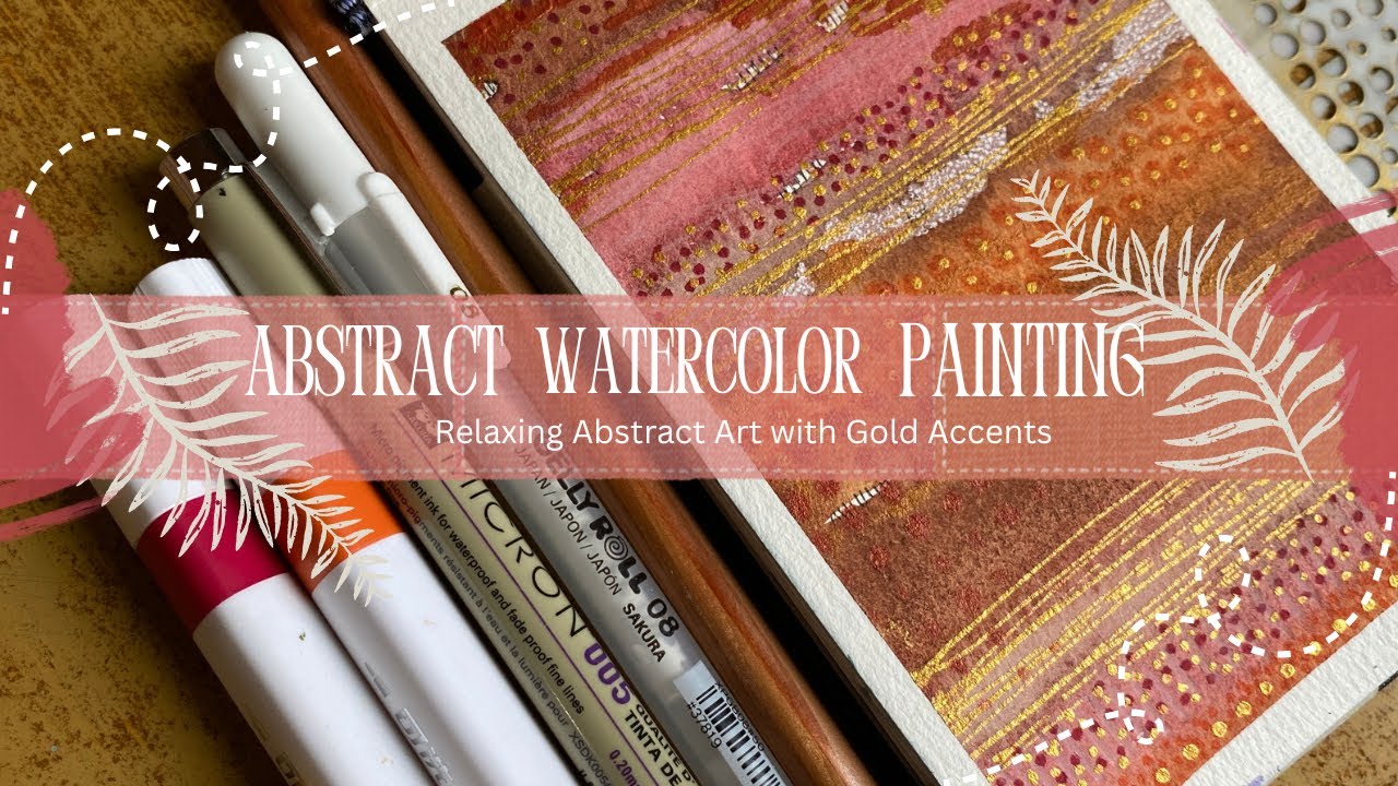 Abstract Watercolor Painting | Warm Sunset Tones & Mixed Media Art | Relaxing Art Process