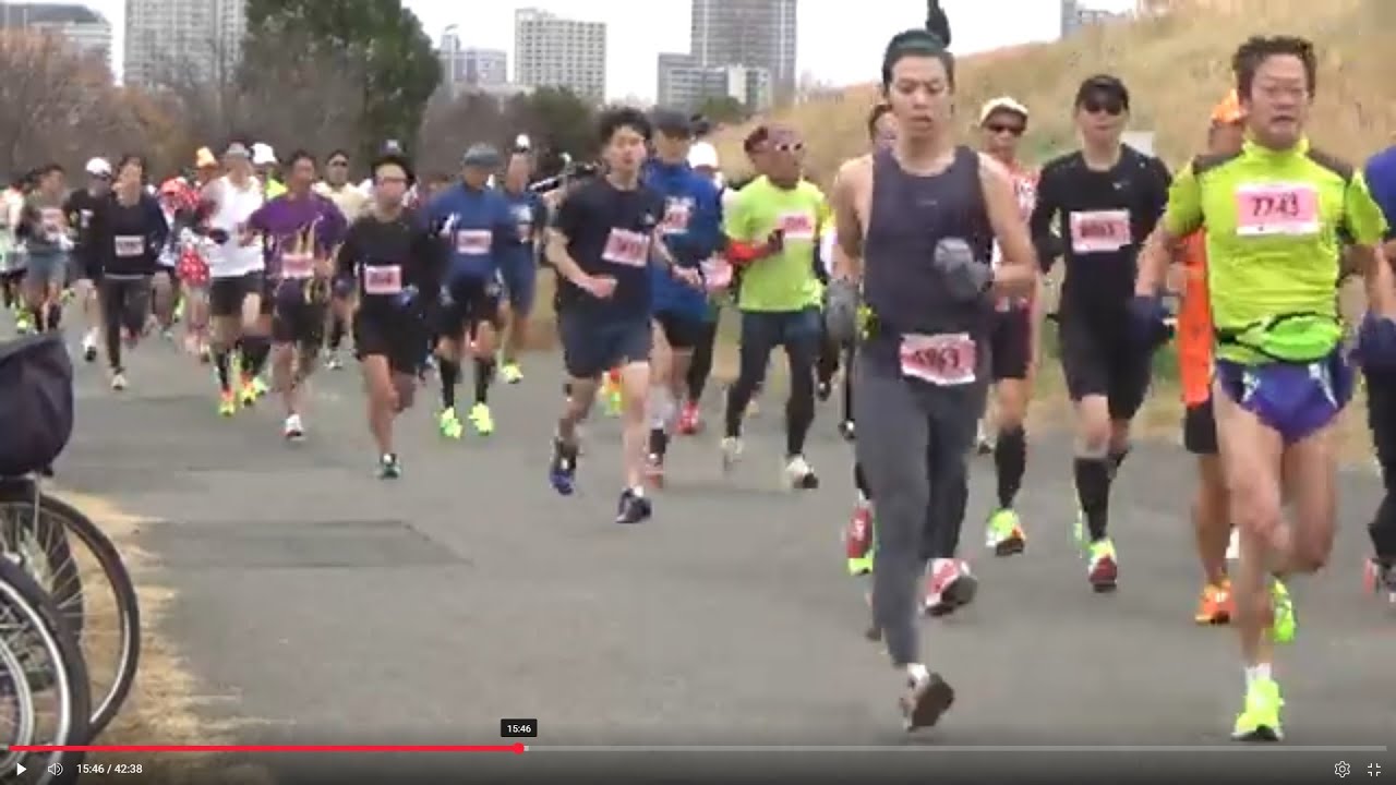 東京ニューイヤーハーフマラソン ２０２５ ハーフの部 ３ｋｍ地点   １０時２１分まで撮影