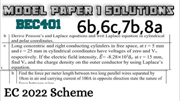 #6 Electromagnetic Theory 6b,6c,7b,8a Model Paper 1 Solved 4th Sem ECE 2022 Scheme VTU BEC401