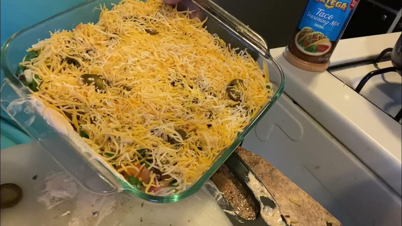 7 layer no meat taco dip and a chicken salad YouTube