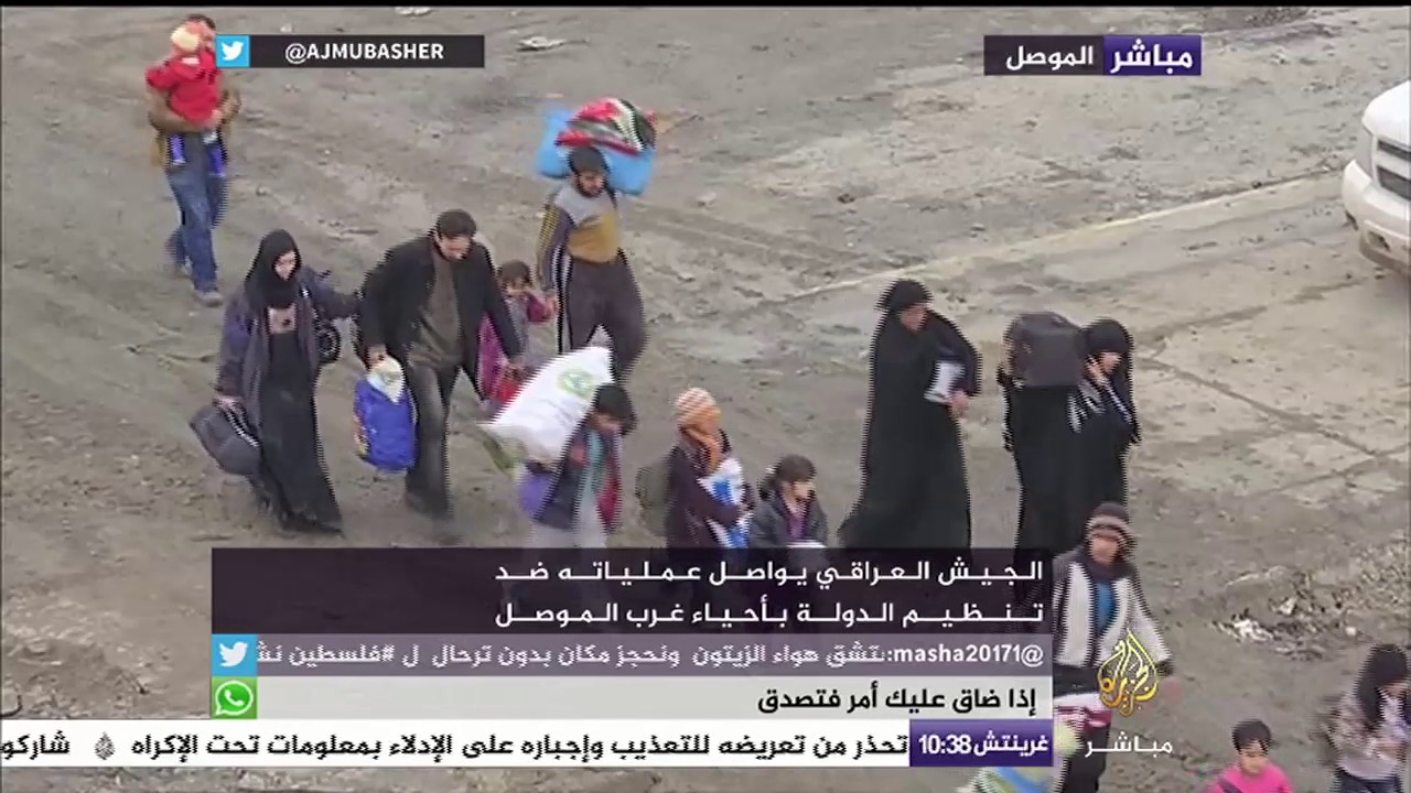 تواصل نزوح العائلات العراقية مع استمرار المعارك في الموصل