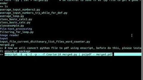 Bash: Merge Text Files and Convert them to PDF (Python files)