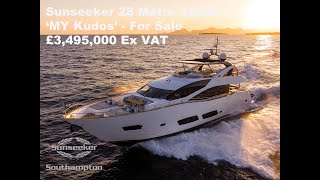 Sunseeker 28 Metre SuperYacht For Sale - 'MY Kudos" £3,495,000 Ex VAT