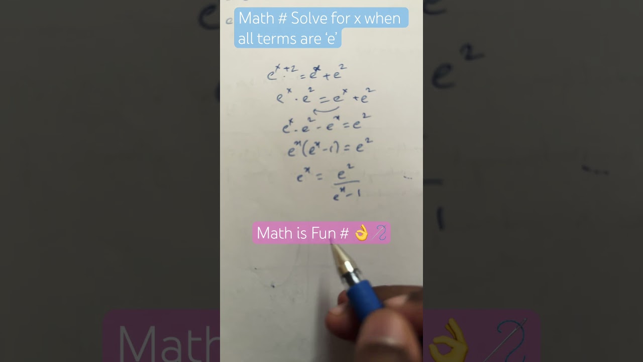 Typical equation involves all e terms👌⚡️# Math is fun 