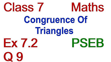 Q 9 | Ex 7.2 | Class 7 | Chapter 7 | Congruence Of Triangles | PSEB | Maths