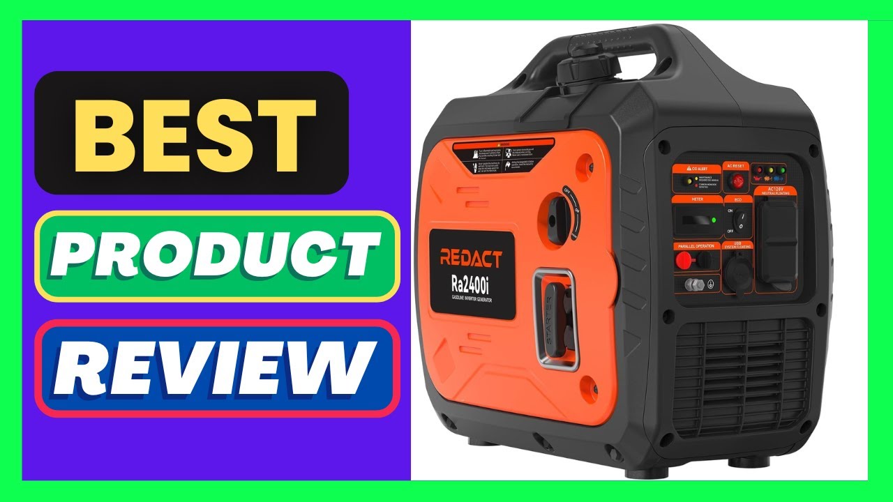 Redact 2400W Lightweight Portable Inverter Generator with Clean