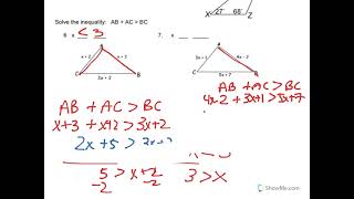 Geometry Unit 5 Review, Triangle Bisectors, Medians, Midsegments, Indirect Proof, Inequalities in Tr