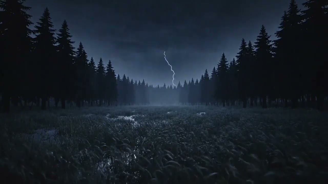 Dark Forest Thunderstorm | Heavy Rain, Rolling Thunder & Deep Sleep Sounds | 4 Hours