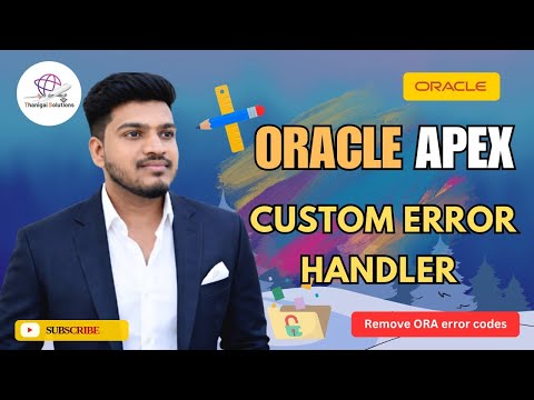 ✨ How to Hide ORA Error Codes Using Custom Error Handling in Oracle APEX | @thanigaisolutions 
