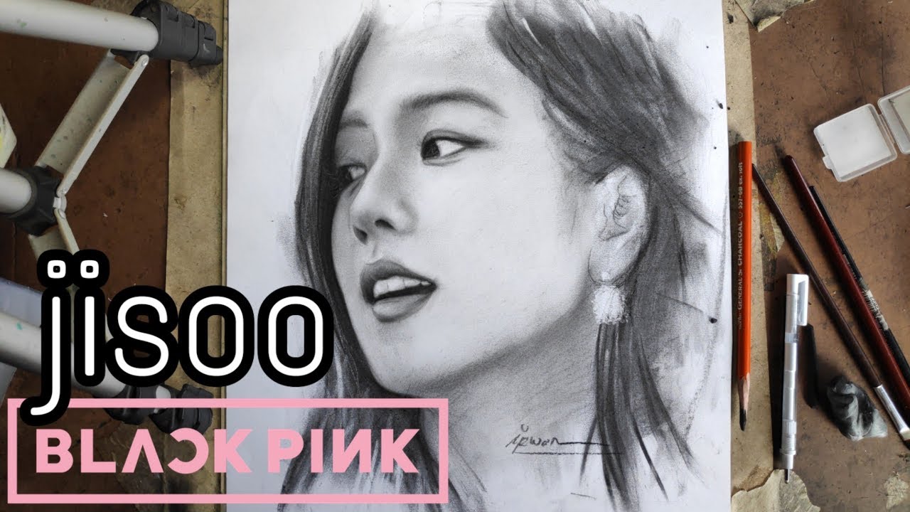 Sketsa Wajah Jisoo Blackpink Menggunakan Pensil Youtube