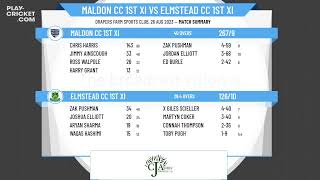 Two Counties Cricket Championship - Division Two - Maldon CC 1st XI v Elmstead CC 1st XI