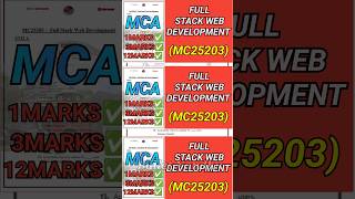 Full Stack Web Development(MC25203)#mc25203 #webdevelopment#fullstack#fullstackdevelopment#mca#r2025