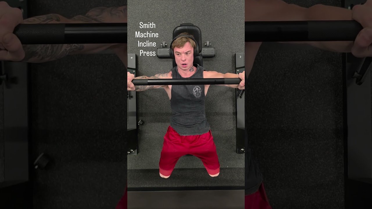 Bigger chest? Smith incline press for upper chest growth. #ChestDay #Fitness
