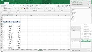 EXCEL: Pivot Table - Class Intervals or Frequency Distribution in excel