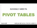 Google Sheets - Pivot Tables Tutorial - includes Grouping by Date using Year, Month Functions