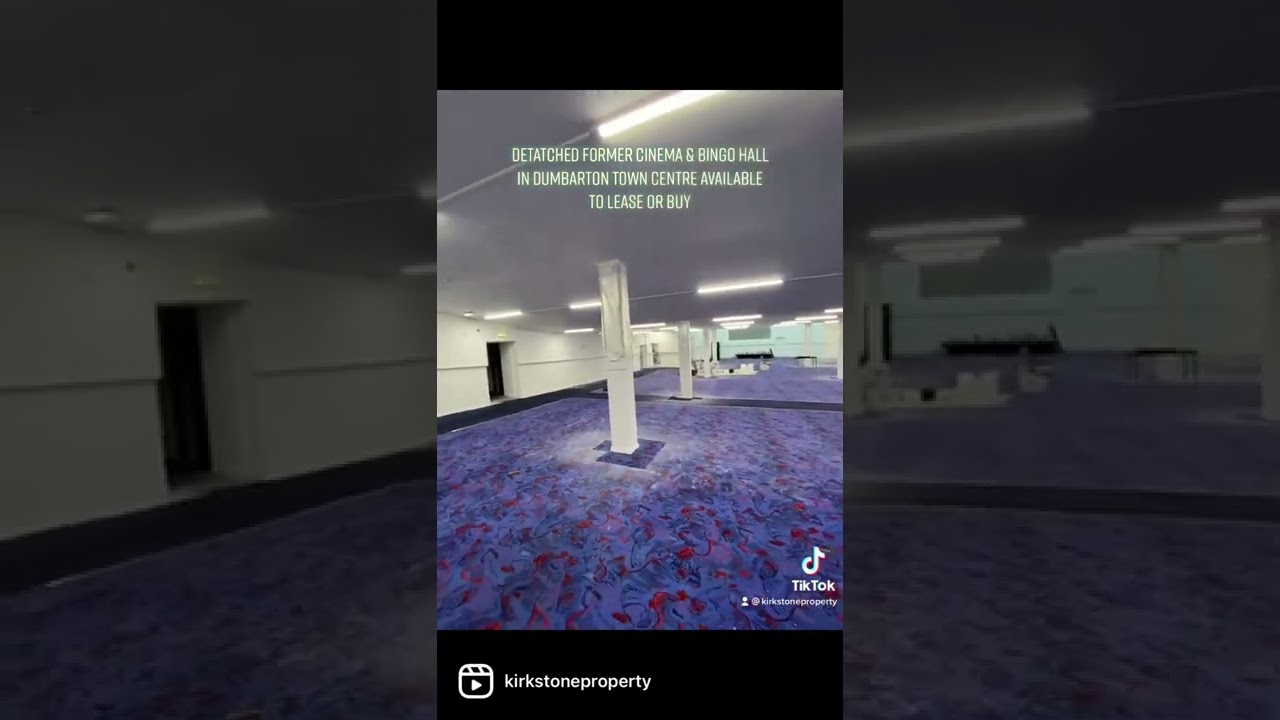 Detatched former cinema & bingo hall & in Dumbarton town centre to lease or buy 