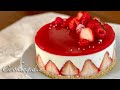 苺のレアチーズケーキの作り方/Rare cheesecake recipe