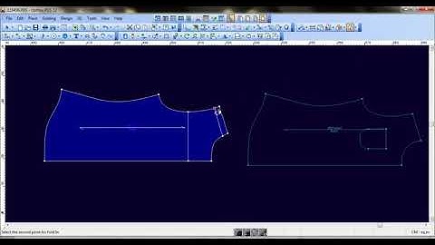 Optitex ND Fold in tool, Use the Fold In tool to fold the patterns on a selected line