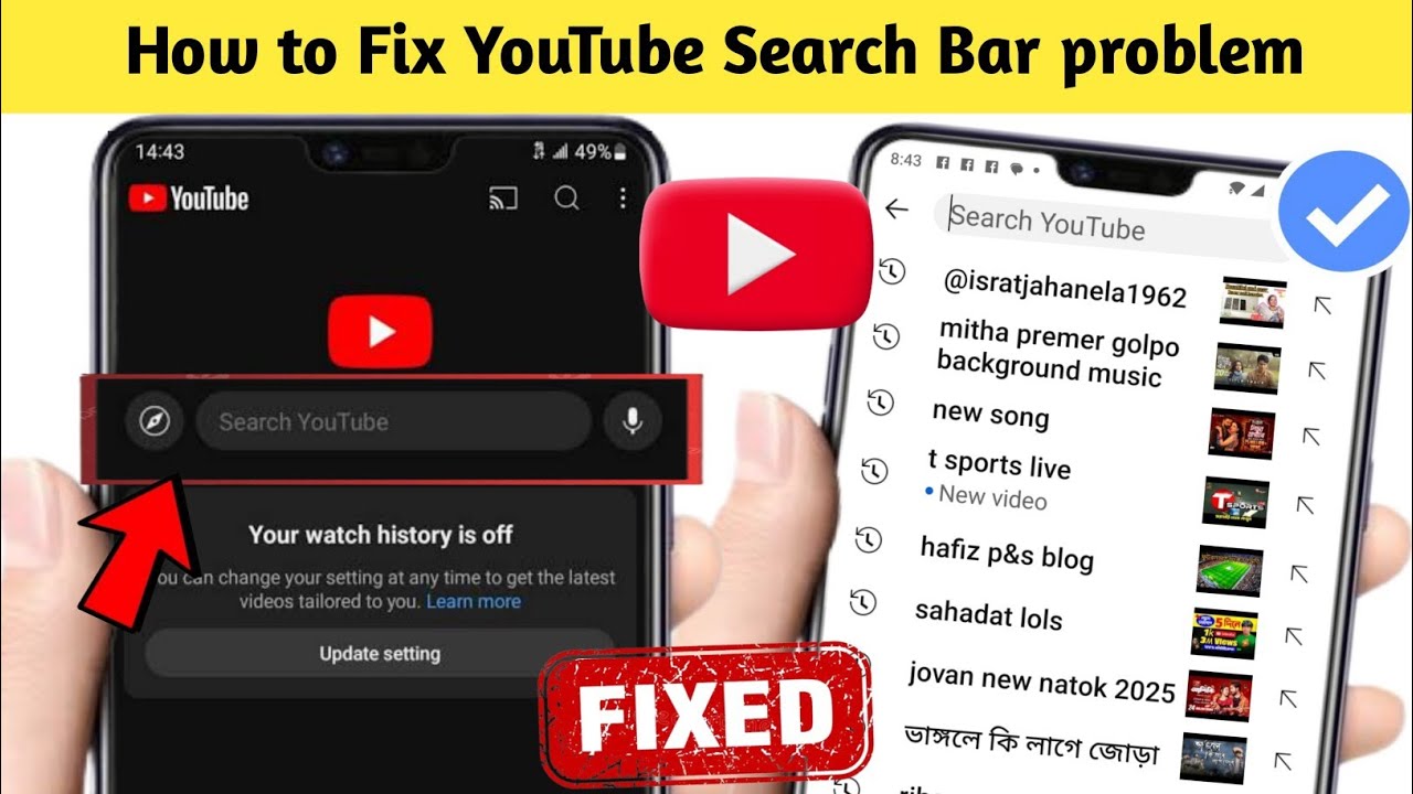 Youtube Hidden Query Fix youtube search bar hide problem | Not showing full screen | YouTube ...