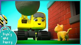Baby Kitten Rescue    Digley And Dazey  Kids Construction Truck Cartoons