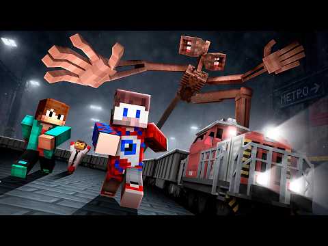 😱I Added SIREN HEAD and We Survived 99 Nights in the Minecraft METRO..